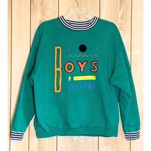 VTG United Colors of Benetton Best Boys Crew Neck Sweatshirt Pullover XL NICE